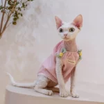 Pure Cotton Bow Tank Tops for Cats - Pink