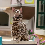 Thickened Leopard Print Hoodie for Cats