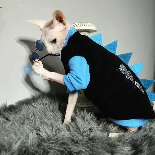 Blue Dinosaur Costumes Set for Cats