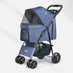 Cat Carrier Stroller Travel Folding Carrier - Blue