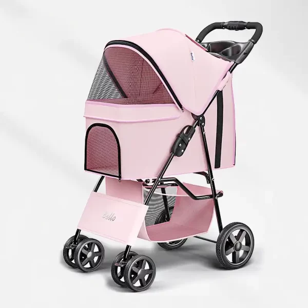 Cat Carrier Stroller Travel Folding Carrier - Pink