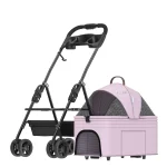 Cat Pram with Detachable Carrier - Lotus root pink