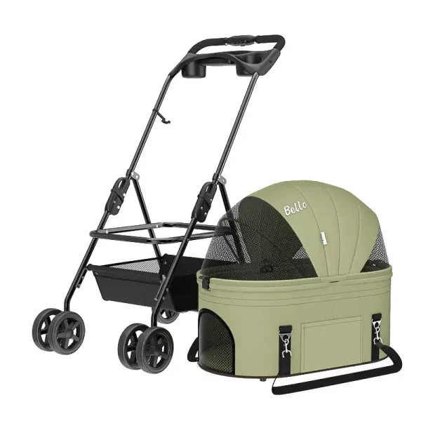 Detachable Cat Stroller, Strap Cat Bag - Green