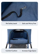 Lightweight Folding Pet Stroller, Non-detachable, One-button Folding - Details