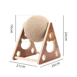 Wooden Sisal Cat Scratching Ball - M