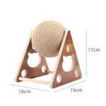 Wooden Sisal Cat Scratching Ball - S