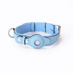 Airtag Collar for Cats Waterproof Leather Breakaway Collar - Blue