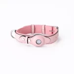 Airtag Collar for Cats Waterproof Leather Breakaway Collar - Pink
