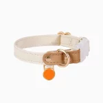 Buckle Cat Collar Customized Name Leather Collar for Cats - Apricot