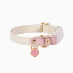 Buckle Cat Collar Customized Name Leather Collar for Cats - Pink