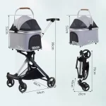 Cat Carriage Stroller with Detachable Carrier