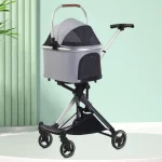 Cat Carriage Stroller with Detachable Carrier - Gray