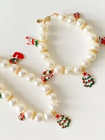 Christmas Pearl Collar Necklace for Cats