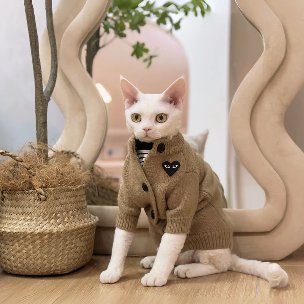 希少✨コムデギャルソン COMME des GARCONS 89aw 80s 猫 Comme des Garçons PLAY Brown Sweaters for Cats · YESWARMG