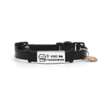 Custom Cat Collars Leather Laser Lettering - Black-Customized