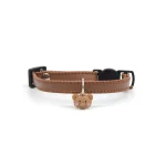 Custom Cat Collars Leather Laser Lettering - Brown