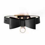 Cute Leather Bow Collar for Cats - Black