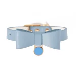 Cute Leather Bow Collar for Cats - Blue