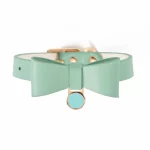 Cute Leather Bow Collar for Cats - Green