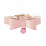 Cute Leather Bow Collar for Cats - Pink