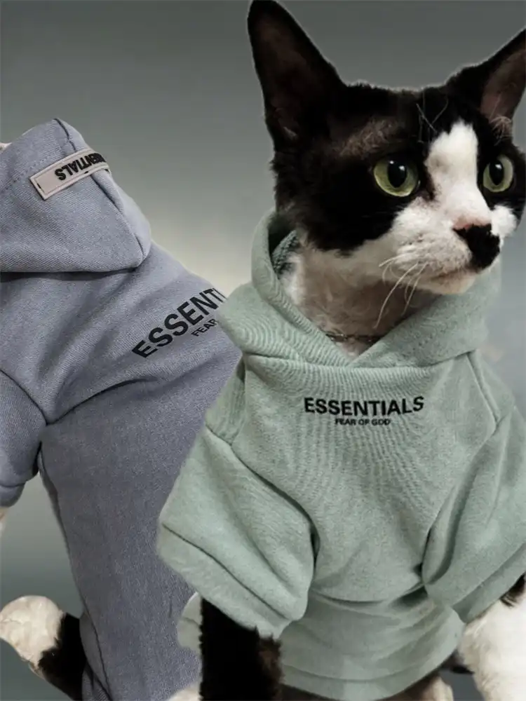 ESSENTIALS Pure Cotton Hoodies for Cats · YESWARMG