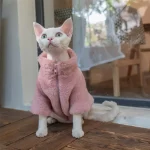 Faux Rabbit Fur Windproof Fur Coat for Cats - Pink