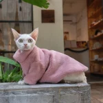 Faux Rabbit Fur Windproof Fur Coat for Cats - Pink