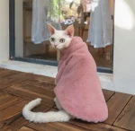 Faux Rabbit Fur Windproof Fur Coat for Cats - Pink