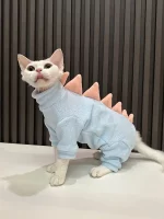 Four Legs Winter Dinosaur Costumes for Cats - Blue