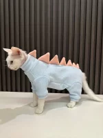Four Legs Winter Dinosaur Costumes for Cats - Blue