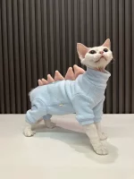 Four Legs Winter Dinosaur Costumes for Cats - Blue