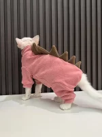 Four Legs Winter Dinosaur Costumes for Cats - Pink