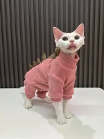 Four Legs Winter Dinosaur Costumes for Cats - Pink