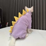 Four Legs Winter Dinosaur Costumes for Cats - Purple