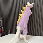 Four Legs Winter Dinosaur Costumes for Cats - Purple