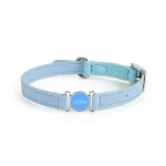 Genuine Leather Cat Collar Customized Pets Names - Blue