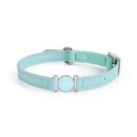 Genuine Leather Cat Collar Customized Pets Names - Green