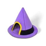 Halloween Witch Hat Shape Fully Enclosed Cat Bed