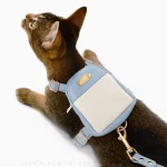 Leather Harness Backpack Leash for Cats
