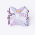Leather Waterproof Colorful Cat Harness - Purple Harness