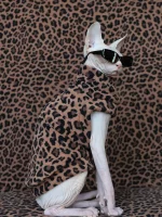 Leopard One-hole Clothes for Sphynx Cats