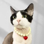 Love Pendant Necklace Cat Pet Accessories - Milky