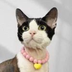 Love Pendant Necklace Cat Pet Accessories - Pink