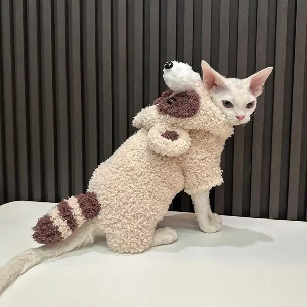 Raccoon Hand-Knitted Sweaters for Cats