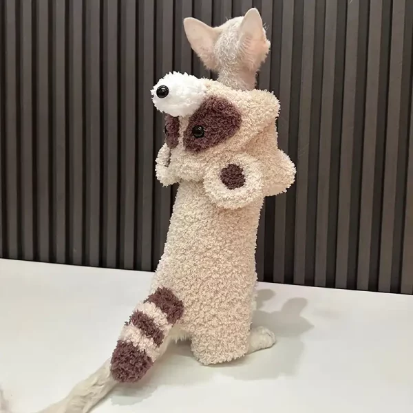 Raccoon Hand-Knitted Sweaters for Cats