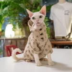 Retro Corduroy Bunny Hoodie for Cats - Khaki