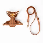 Soft PU Leather Cat Leash Harness Set