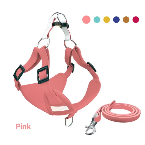 Suede Reflective Harness Leash for Cats - Pink