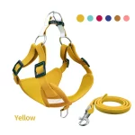 Suede Reflective Harness Leash for Cats - Yellow