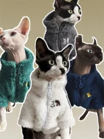 The Cat Face Lamb Velvets Coats for Cats